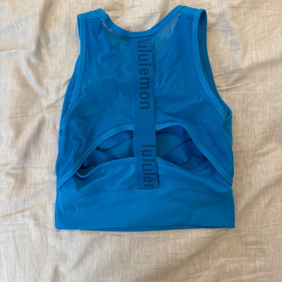 Lululemon *RARE* 2 in 1 Wunder Under Long Line Mesh Bra/Top Size 6 - Picture 2 of 3